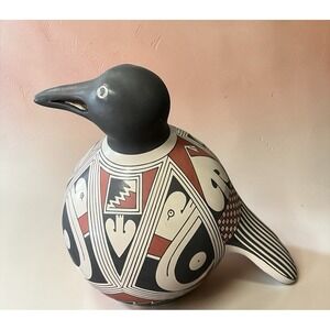 Mata Ortiz Pottery Jerardo Tena Paquime Crow Bird Effigy Fina Art Mexican Clay